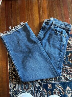 Agolde Harper cropped frayed mid-rise straight-leg jeans